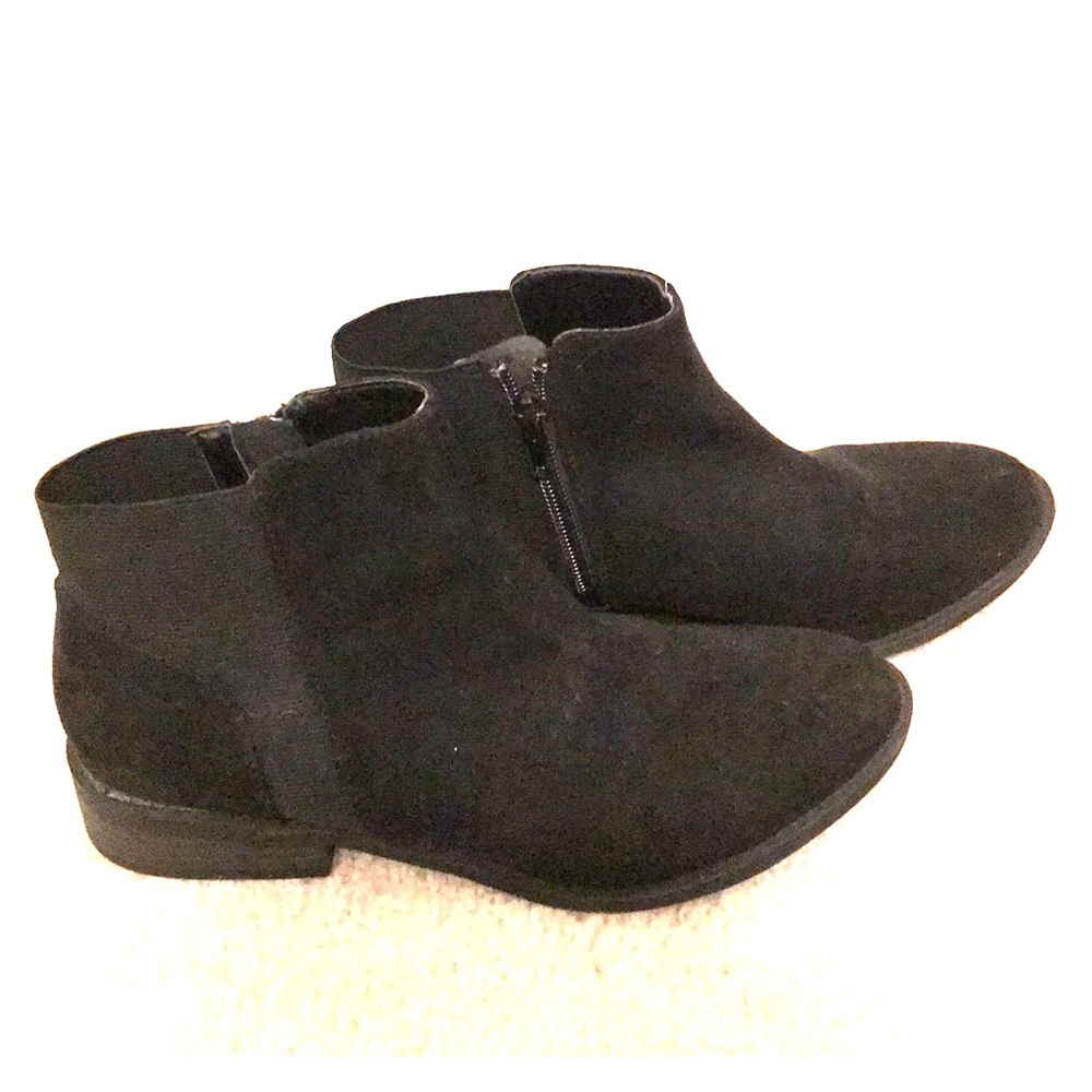 Black suede booties
